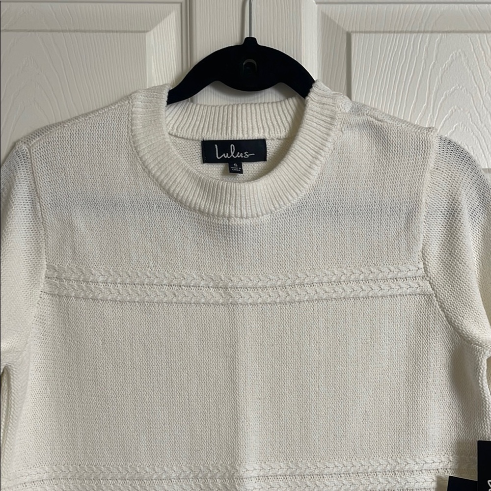 Lulus White Sweater Dress with Fringe - Picture 5 of 7